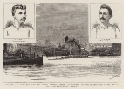 The Great Sculling Match on the Thames between Searle and O